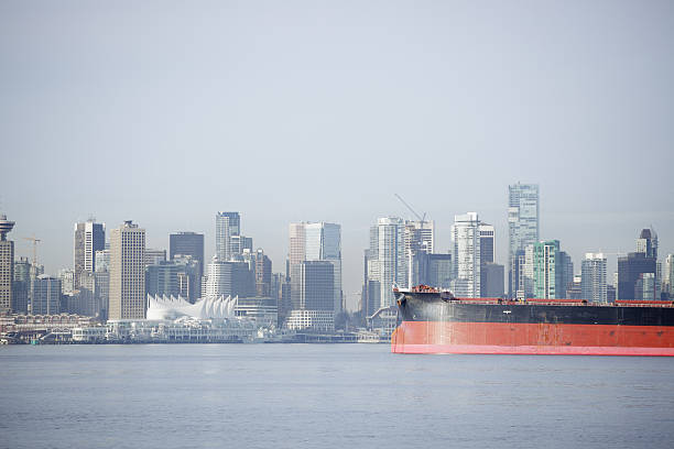 vancouver - scenics skyline panoramic canada place stock-fotos und bilder