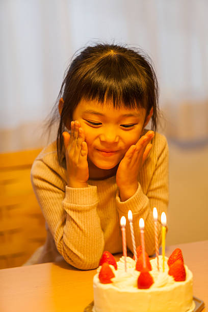 istock Girl and birthday cake 465945281