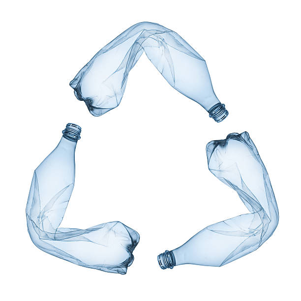 Concept of recycle Empty used plastic bottle on white background polyethylene terephthalate stock pictures, royalty-free photos & images