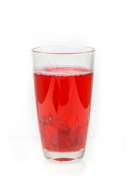 istock Glass of roselle juice isolate on white 465947269