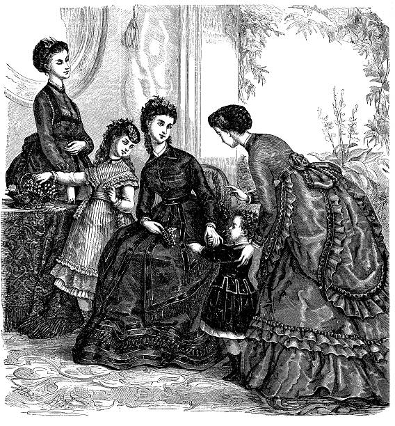 istock Fashion clothes and hairstyle models from the 1800s 465947696