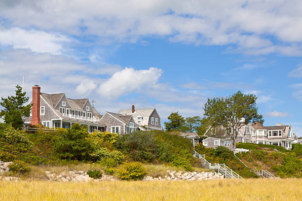 istock Luxury New England Waterfront Houses, Chatham, Cape Cod, Massachusetts, USA. 465947826