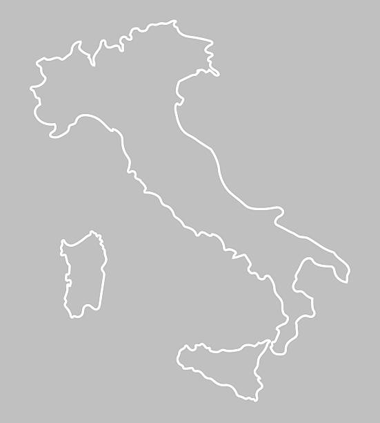 белый абстрактный контуры италия карта - emiliano martinez stock illustrations