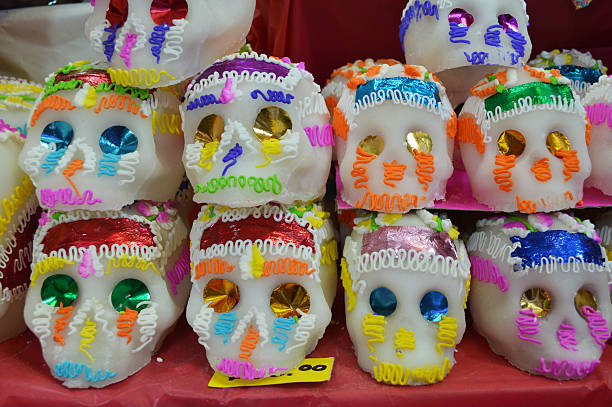 istock mexican candy skulls for dia de muertos celebration 465948618