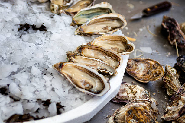 istock Oyster Platter Raw Seafood in Preparation 465950880