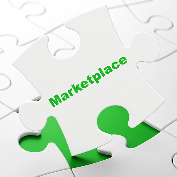 istock Advertising concept: Marketplace on puzzle background 465951103