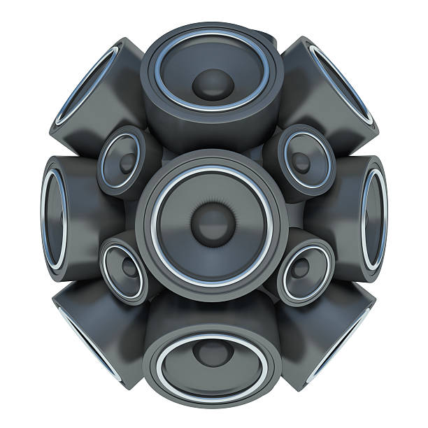 istock 3D audio speakers sphere isolated on white background 465951210