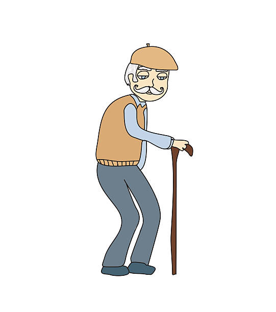 The old man on a white background, vector The old man on a white background, vector codger stock illustrations