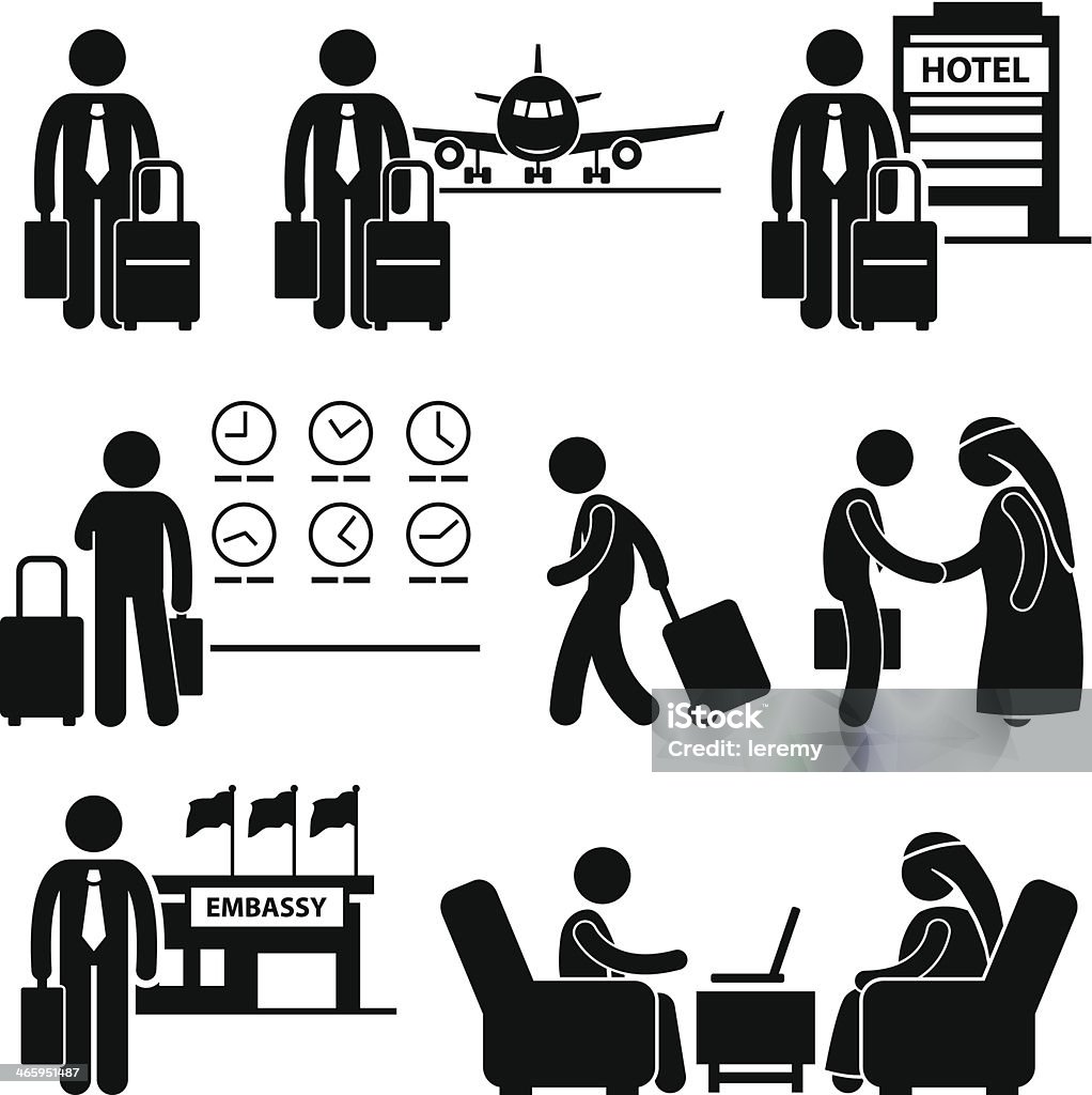 Business Trip Businessman Travel - Royalty-free Simge Vector Art