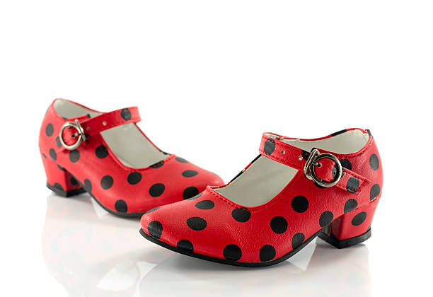 istock pair red shoes from back with black dots 465952847