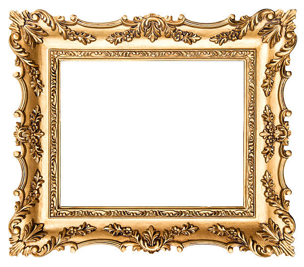 istock Vintage golden picture frame. Antique style object 465955356