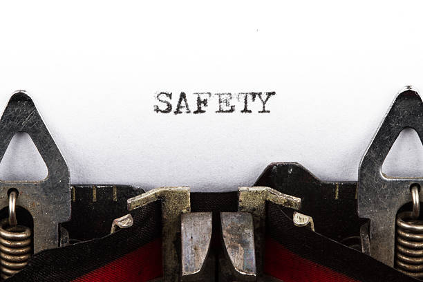 Typewriter with text safety stock photo