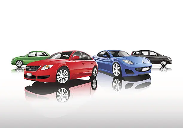 Vector illustration of Collection of Cars Vector