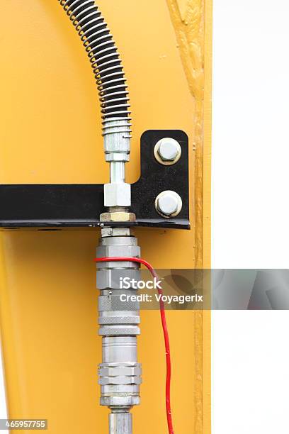 Hydraulic Connections Of A Machinery Industrial Detail Stock Photo - Download Image Now