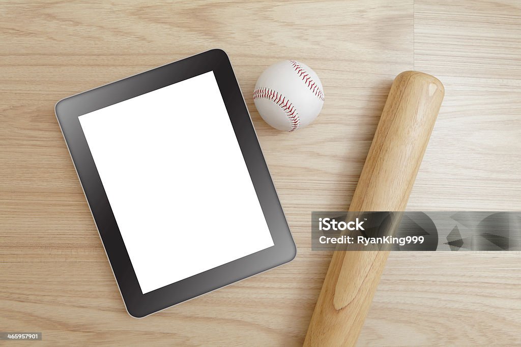 Beisebol e tablet pc - Royalty-free Basebol Foto de stock