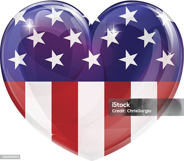 American Flag Love Heart Stock Illustration - Download Image Now - Military, Love - Emotion, Abstract