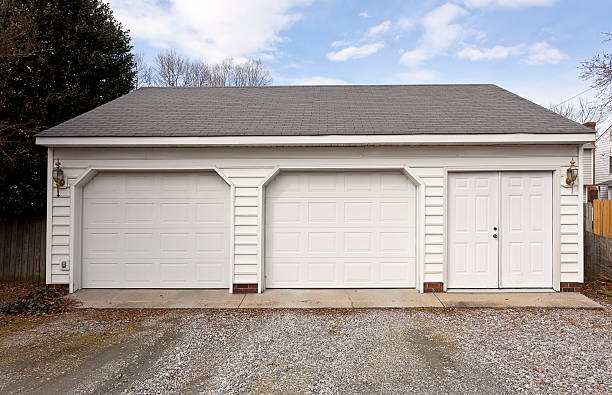 istock Two Car Garage with Gravel Driveway 465960106