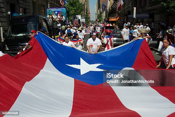Peurto Rico Day Celebrations New York City June Stock Photo - Download Image Now - 2014, 2015, Flag