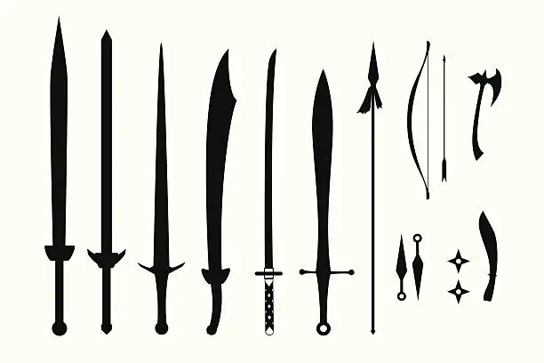 Vector illustration of Ancient Weapon  on white background