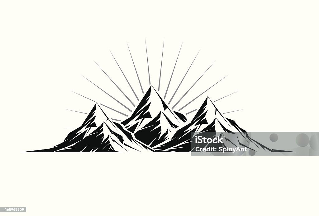 Three Peaks Illustration of three mountain peaks as a silhouette Climbing stock vector