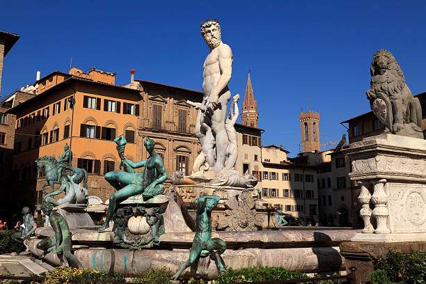 fountain of shame - palazzo vecchio piazza della signoria florence italy italy stock-fotos und bilder