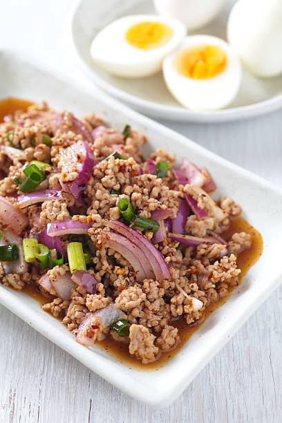 istock Spicy minced chicken salad 465967432
