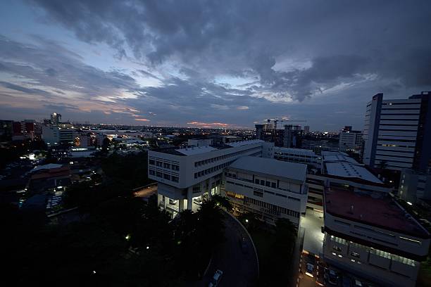 istock The Building With Cloudy Sunset Sky 465971974