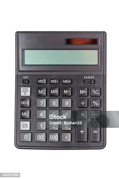 Top View Of Isolated Calculator Stock Photo - Download Image Now - 2015, Balance, Black Color