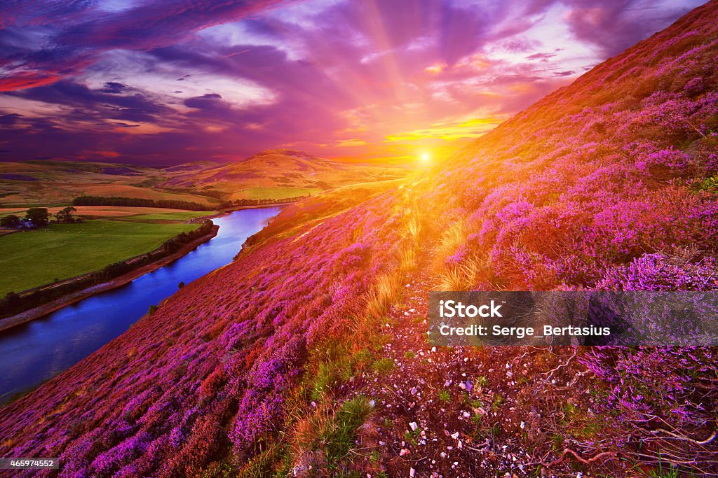 Hermoso paisaje natural de Escocia - Foto de stock de Salida del sol libre de derechos