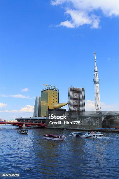 Tokyo Skytree And Sumida River In Tokyo Stock Photo - Download Image Now - 2015, Apartment, Asakusa