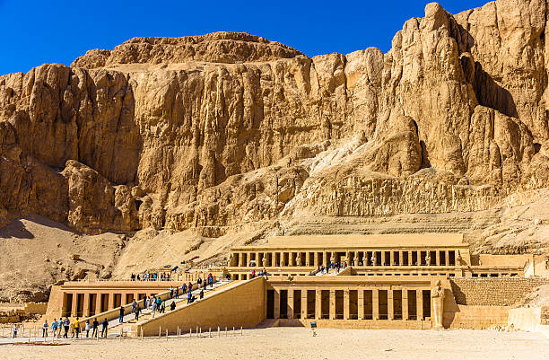 Mortuary temple of Hatshepsut in Deir el-Bahari - Egypt Mortuary temple of Hatshepsut in Deir el-Bahari - Egypt hatshepsut photos stock pictures, royalty-free photos & images