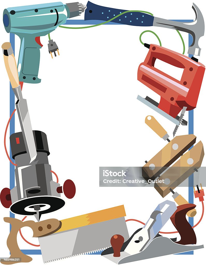 Set Tools Frame Tools Frame C Stock Illustration - Download Image Now - Copy Space, Cut ...