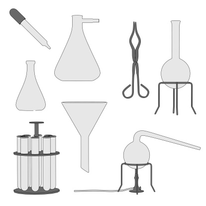 cartoon image of laboratory set