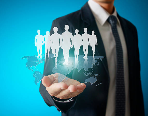istock Businessman with financial symbols 465986478