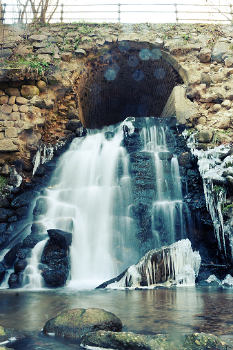 A waterfall in early winter