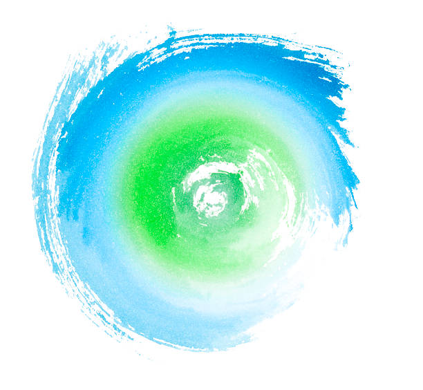Blue Green Painted Swirl Eco Concept Symbol