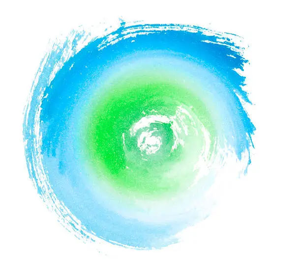Photo of Blue Green Painted Swirl Eco Concept Symbol