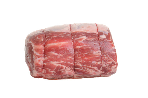 isolated side view prime rib roast