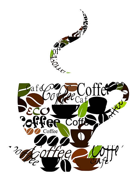 のコーヒーカップのデザイン - coffee coffee bean espresso cup点のイラスト素材／クリップアート素材／マンガ素材／アイコン素材