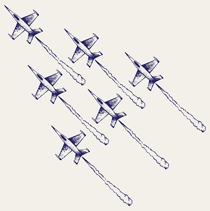 Demonstration squadron. Doodle style