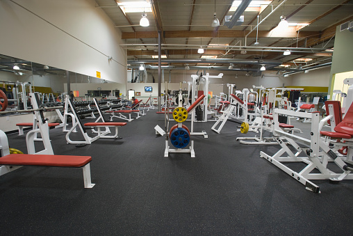 Interior view of a gym with equipment