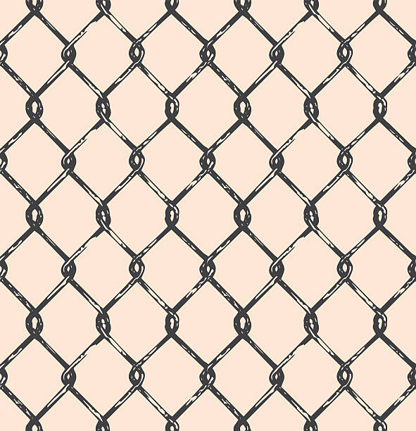 Seamless mesh Seamless mesh. Doodle style damaged fence stock illustrations