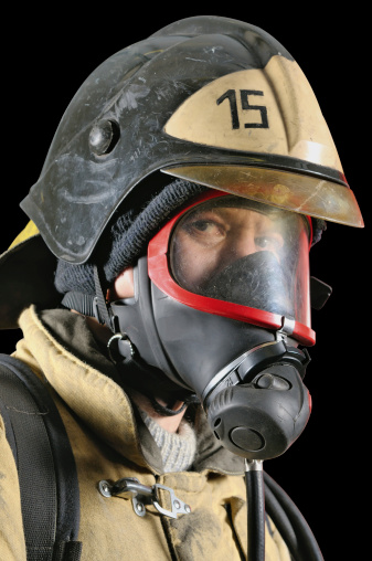 Firefighter In Breathing Apparatus Stock Photo - Download Image Now ...