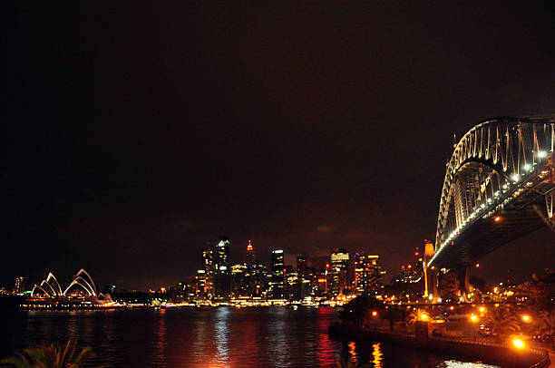 istock Sydney Harbour Bridge at night time in Sydney 465989098