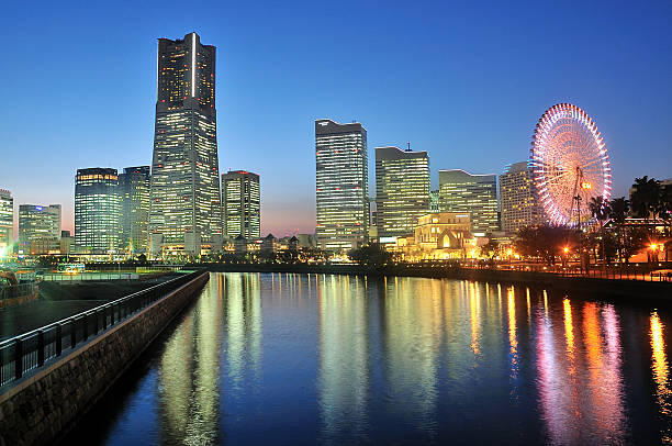 istock Yokohama building skyline at night 465993542