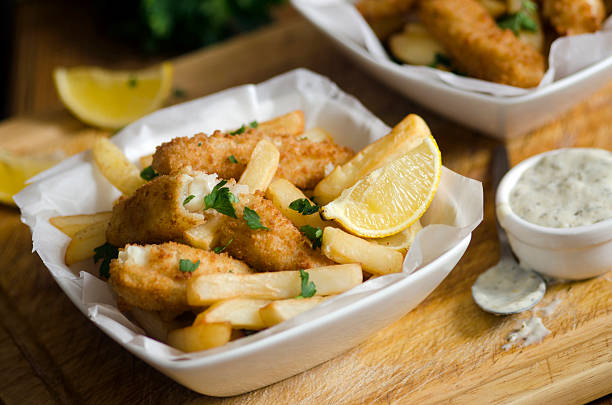 Fish and chips stock photo