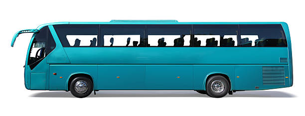 ブルーのコーチバス絶縁 - bus coach bus tour bus isolated ストックフォトと画像