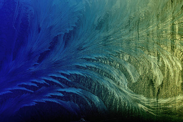 istock Winter frostwork on window glass 465999730