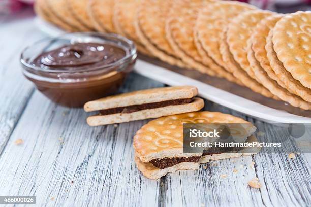 Chocolate Cream Cookies Stock Photo - Download Image Now - 2015, Baked, Brown