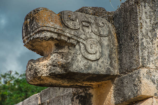 istock Feathered Snake on Mayan Temple in Chichen Itza 466000589